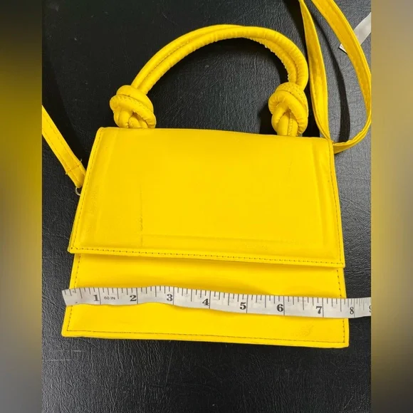 Bright Yellow faux-leather bag - Picture 8 of 9